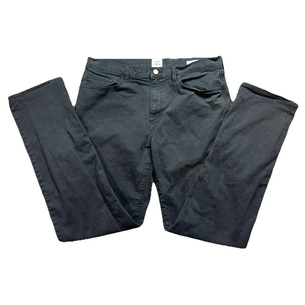 Flint and Tinder Pants Men (Fit 36x33) Blue Chino Straight Huckberry Stretch